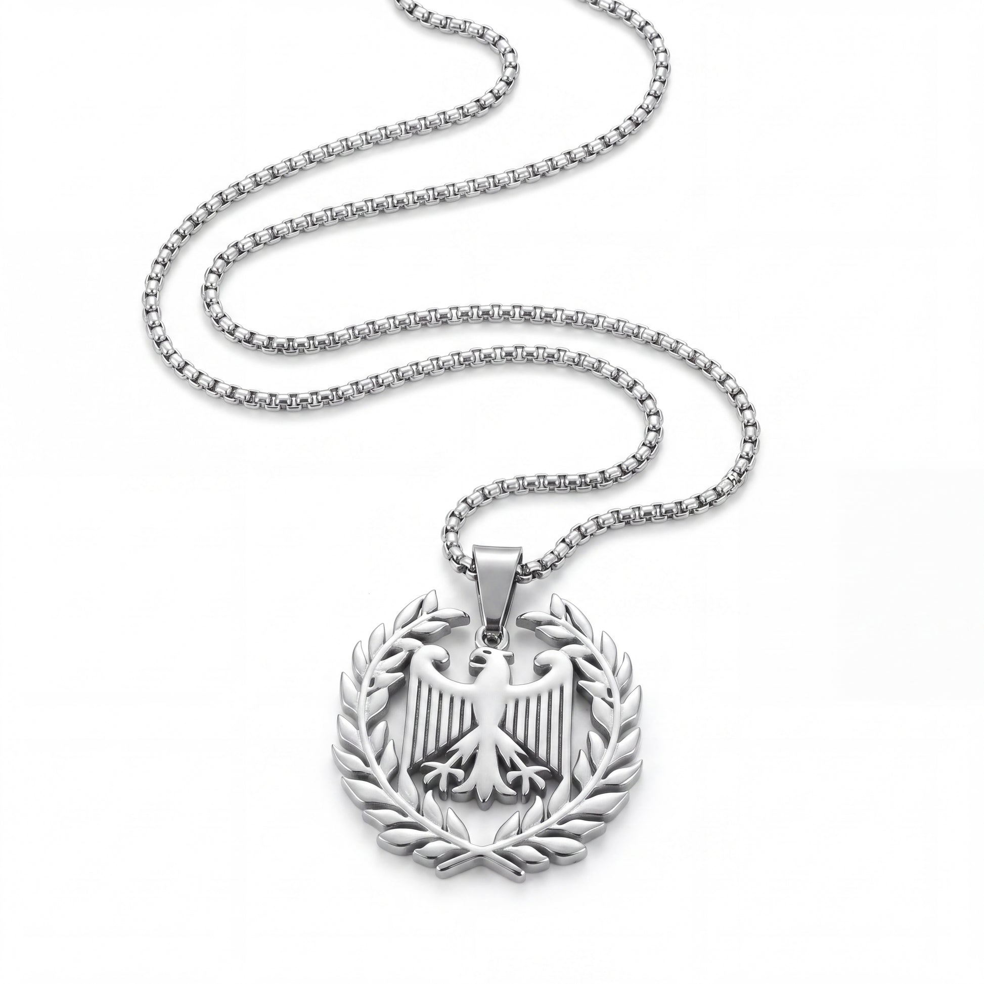 Deutschland Kette – Bundesadler im Lorbeerkranz, Silber