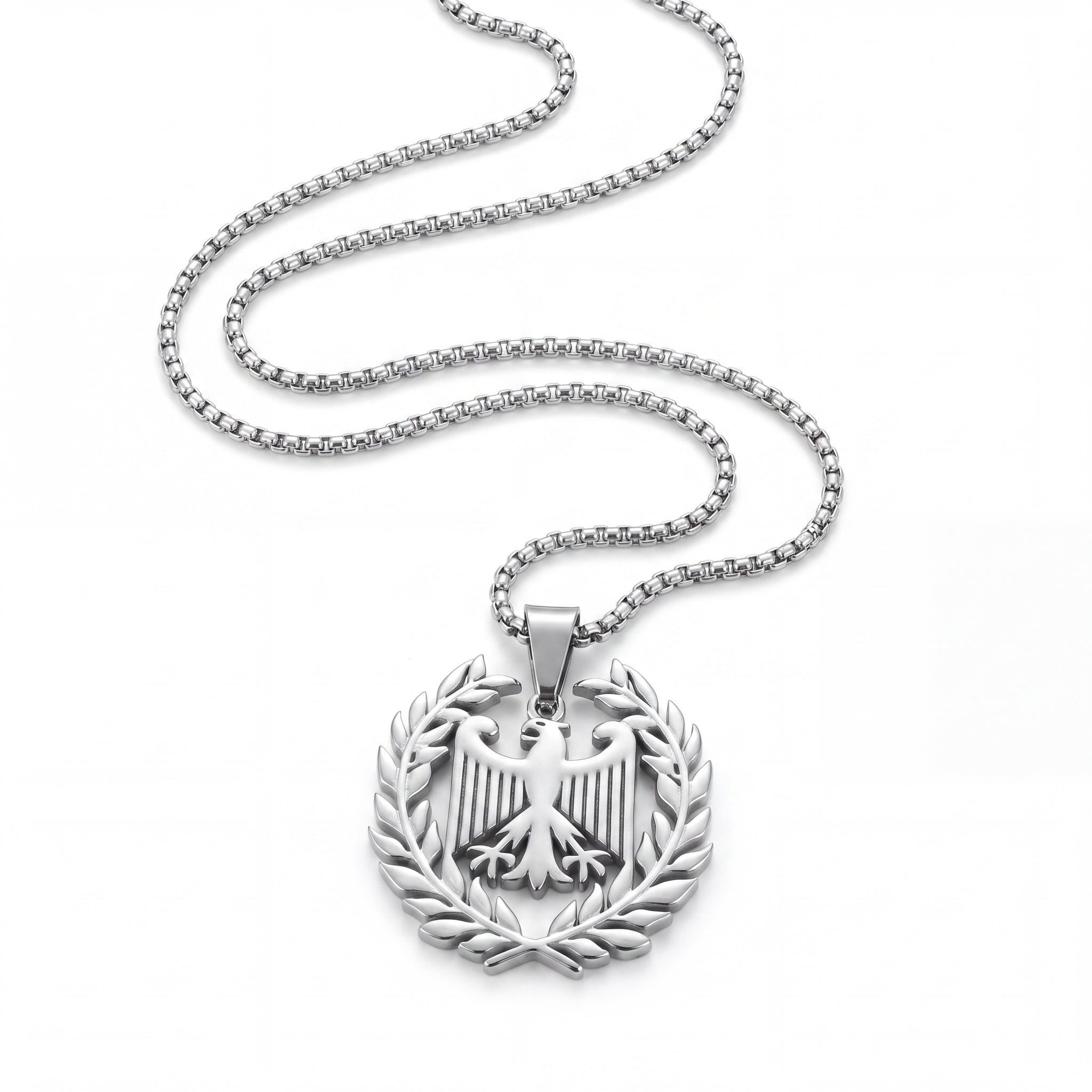 Deutschland Kette – Bundesadler im Lorbeerkranz, Silber