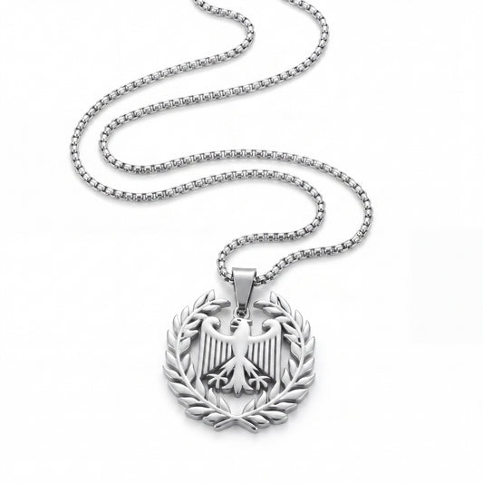 Deutschland Kette – Bundesadler im Lorbeerkranz, Silber